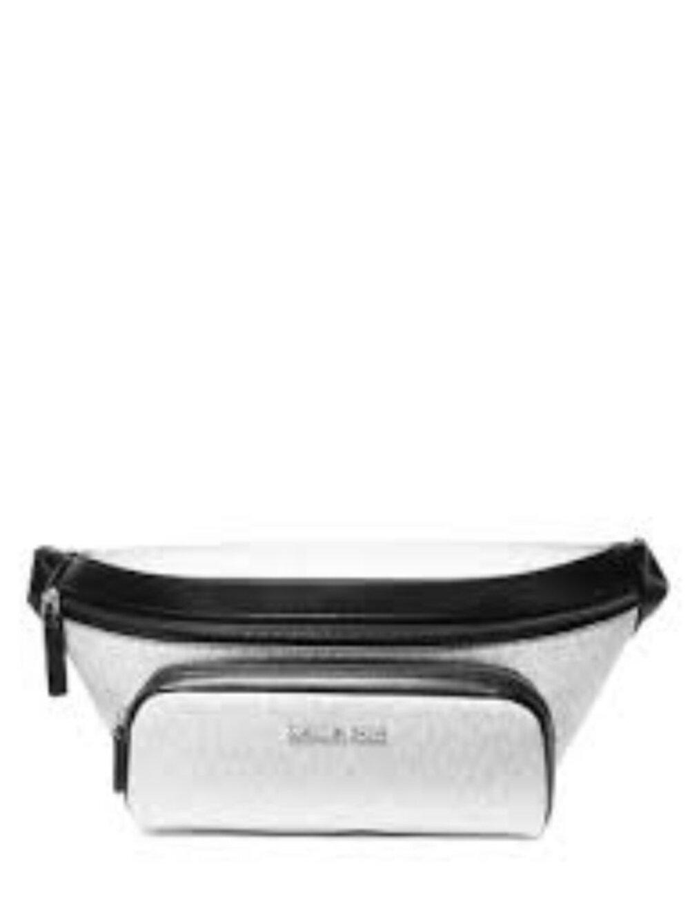 Michael Kors White Logo Belt Bag with Black Trim